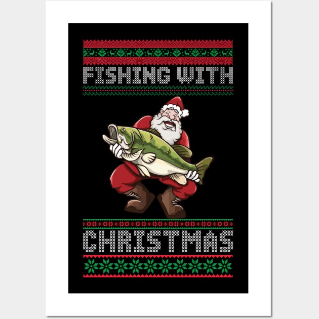 Fishing With Christmas Wall Art by reginaturner